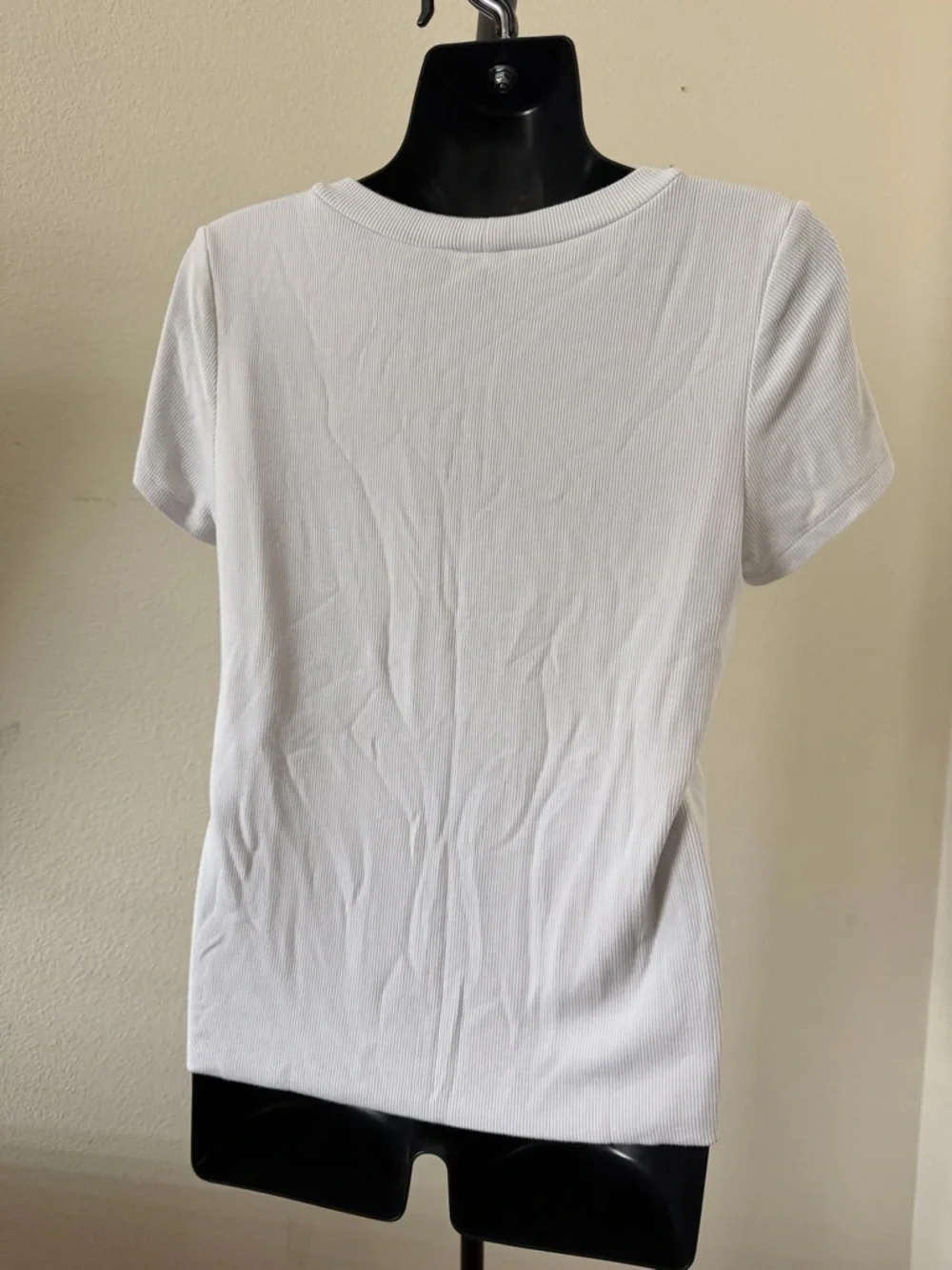 LNA White Ribbed Crewneck Harrison T-shirt - Picture 7 of 9